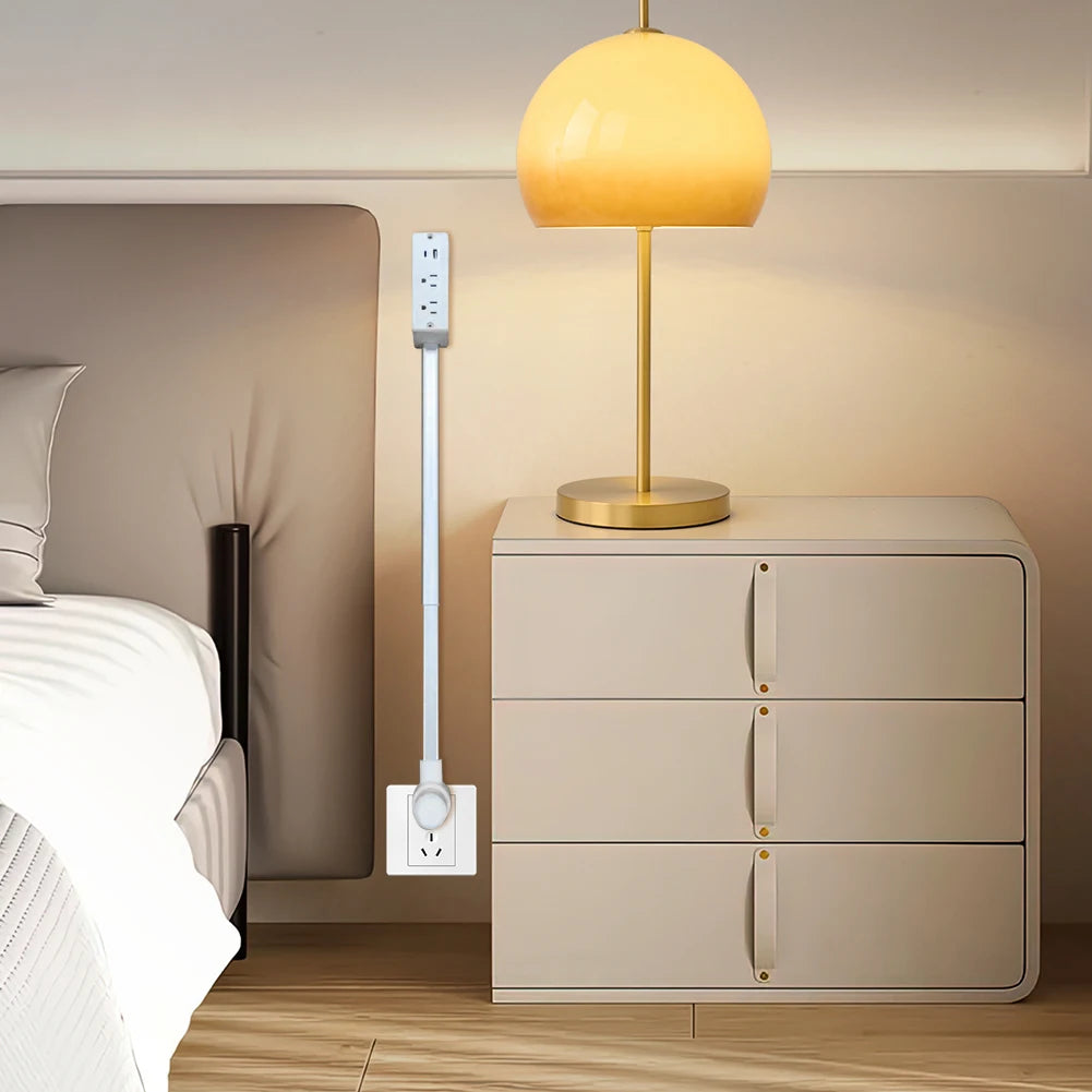 Electrical Outlet Extender Flat Plug Power Strip Features Rotates 180° Power Outlets Extender Use behind Sofas Nightstands Desk