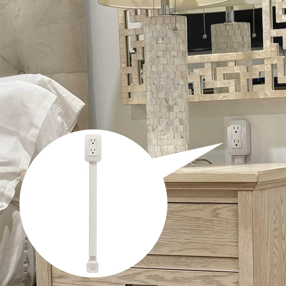 Electrical Outlet Extender Flat Plug Power Strip Features Rotates 180° Power Outlets Extender Use behind Sofas Nightstands Desk